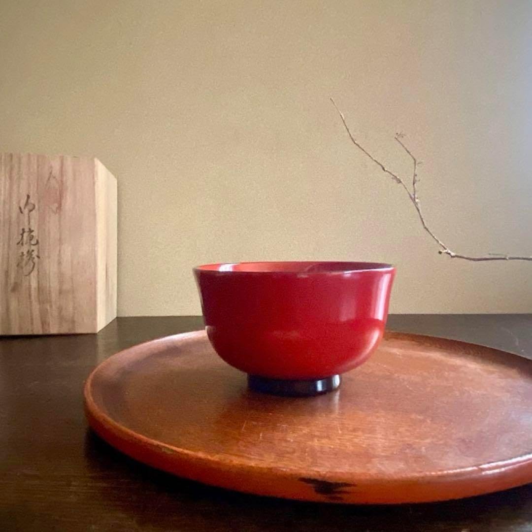 会津塗 永山克雄 蓋付お椀 5客 ナツうー 会津塗 永山克雄 蓋 ナツうー