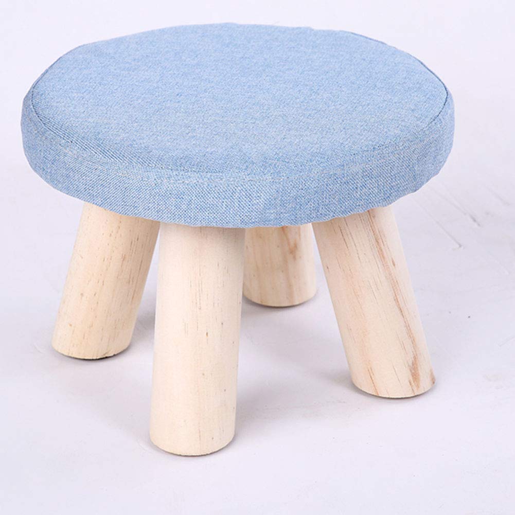 Repose-pieds avec couvercle amovible en lin, petit tabouret rembourré pour jambes