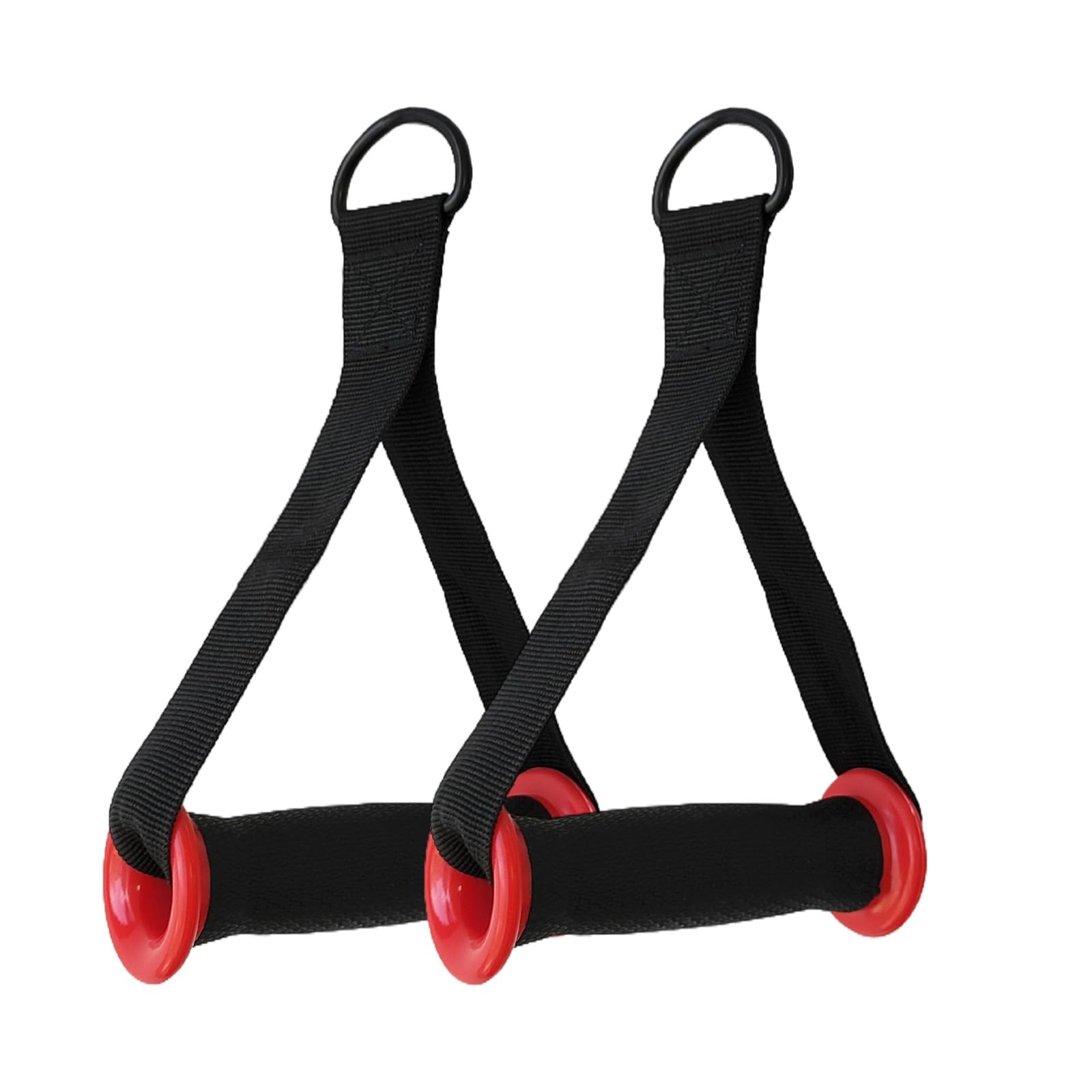 Heavy-Duty Non-Slip Grips for Bands & Cables Super Comfort-Cushioned Handles Upgrade Strength Training,Home Gym & Rehab Secure Grip,Black and Red