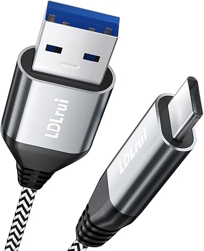 LDLrui Cable USB-C a USB-A 3.2 Gen 2 de transferencia de datos de 10 Gbps, cable de datos USB C súper rápido, cable de carga rápida 3.1A tipo C,
