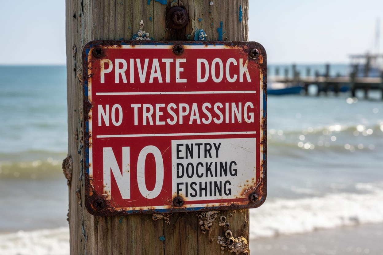 Private Dock No Trespassing Metal Sign No Fishing Docking Entry Boat Vintage Signs Aluminum Plates Printed