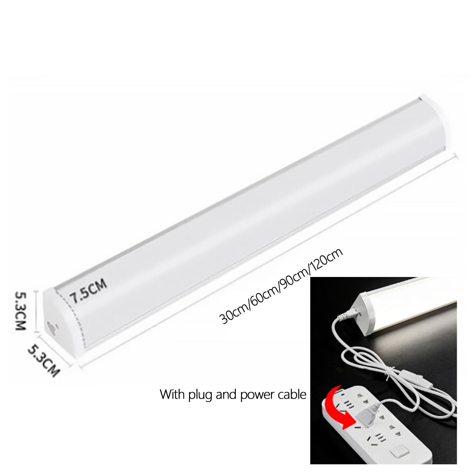 LED Moderne Wandbeleuchtung mit 120° Bewegungsmelder Wandlampe mit Schalter Stecker Wandleuchte Innenraum Minimalistisch Lang Rechteckig für Wohnzimmer Schlafzimmer (30cm,Neutrales Licht)