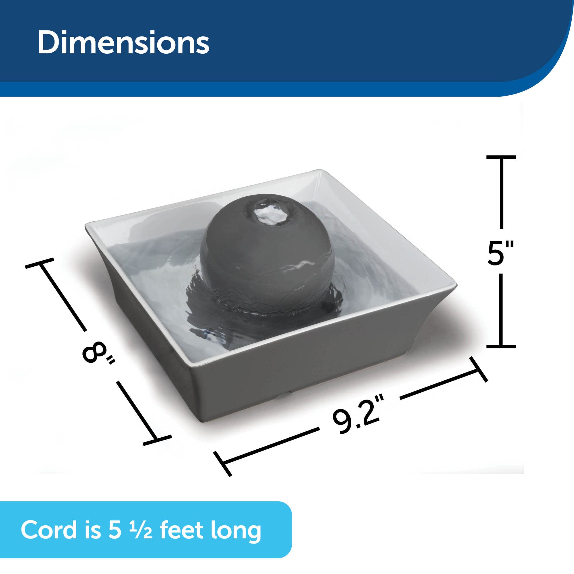 PetSafe Drinkwell Seascape Ceramic Pet Water Fountain Quiet Automatic