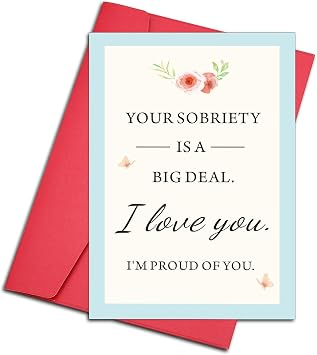 Sobriety Cards for Women Men - Sobriety & Sober Gifts for Men Women, Inspirational 1 Year Sober Gift Ideas, Staying Sobers Card Merch, Encouragement AA Addiction Recovery Gift, Proud of You Card