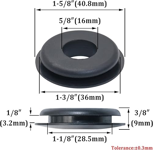 Miniatura 6 de iBroPrat Glad - Sellos de mano, 20 piezas de juntas de goma Gladhand, juntas negras, ojales elásticos para semirremolques, manguera de aire de