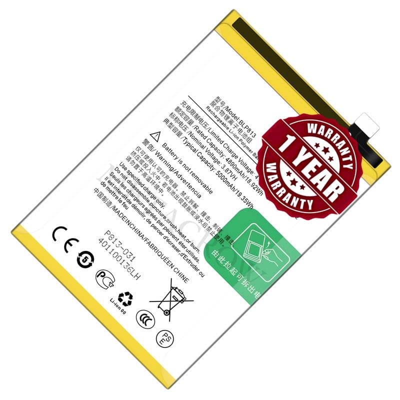 Image of Original BLP813 Battery Compatible for OnePlus Nord N100 (BE2011, BE2012, BE2013, BE2015) - (5000mAh) - 1 Year Warranty JK10