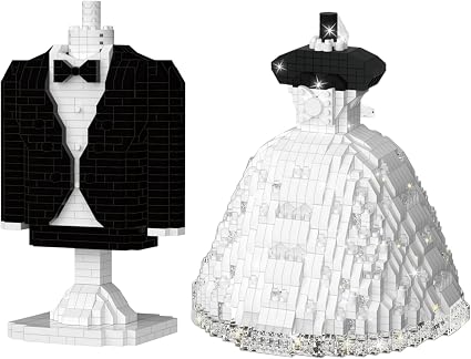 I Love You Wedding Building Block Set, Couples Valentine Display Model Decorate, Gift for Any Special Moments (Wedding Set)