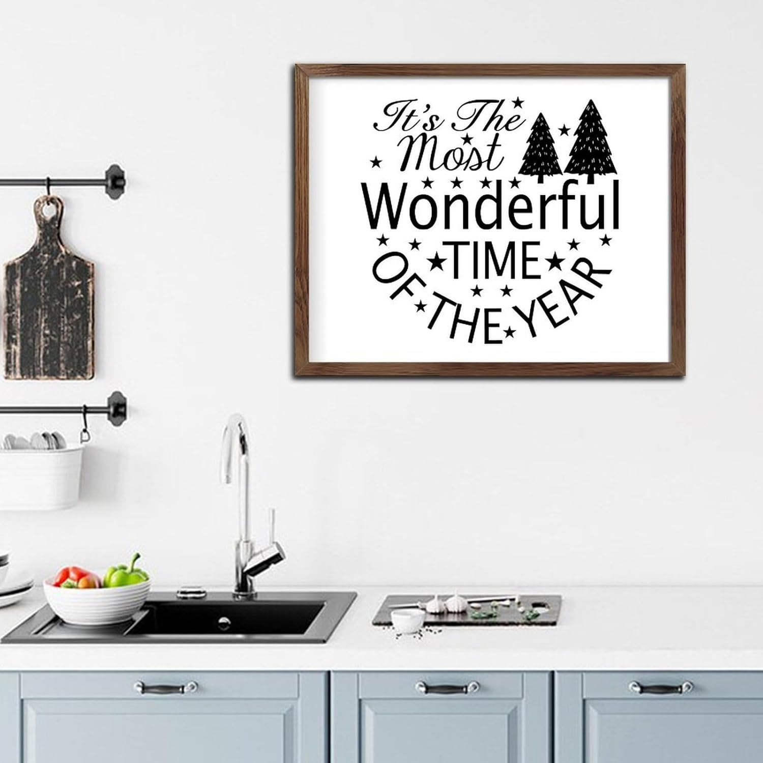 Inspirational Room Decor Wood Framed Printed Sign It’s The Most Wonderful Time of The Year Cute Wall Art Wood Plaque Sign 16x20in Wooden Hanging Signs for Nursery Cabin