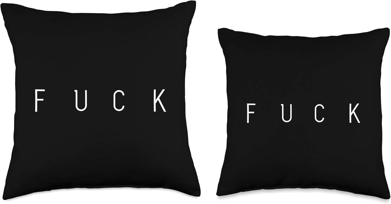 Fuck Retro Offensive Vulgar Insulting Bad Rude Word Gift Throw Pillow