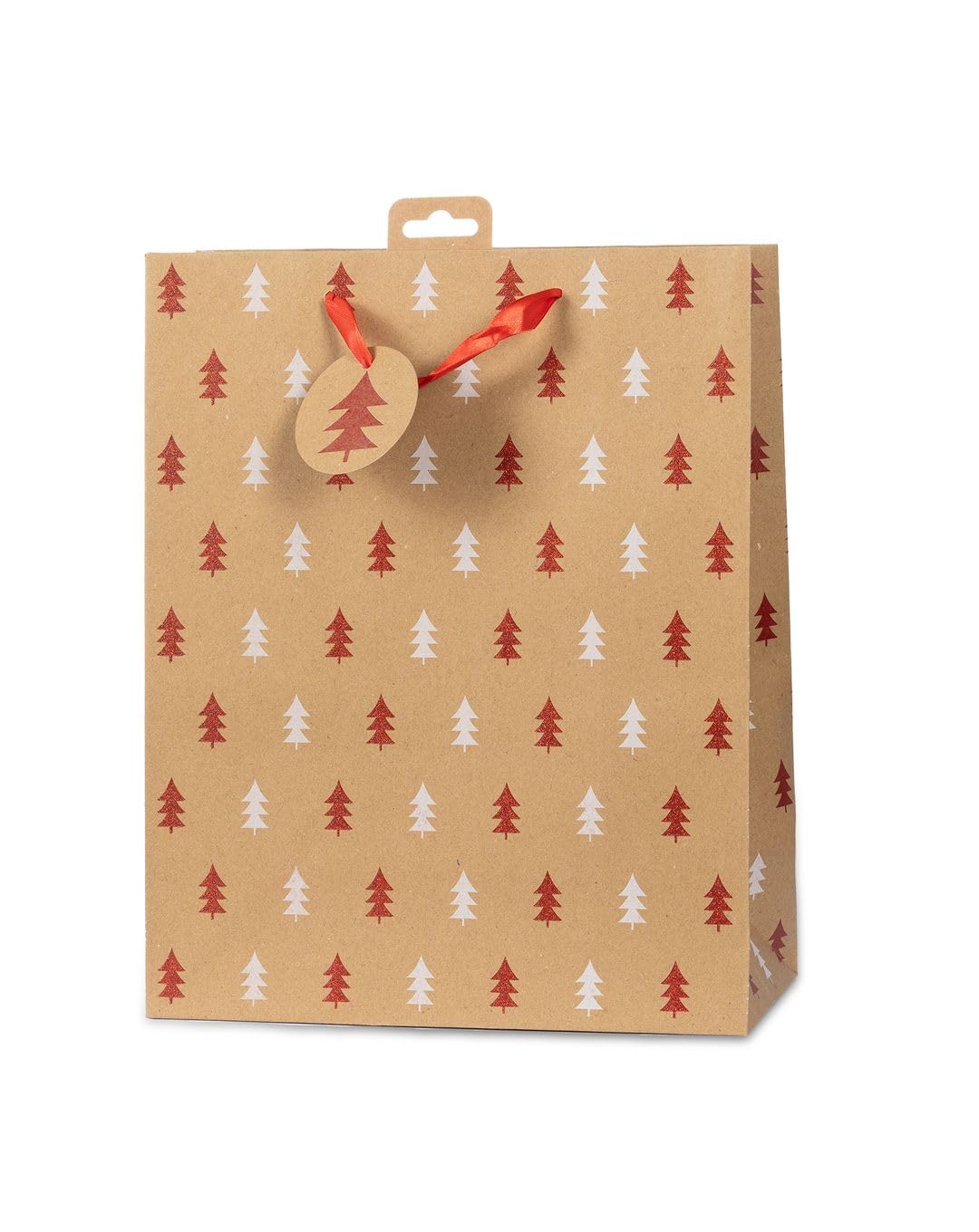 Laro Geschenktaschen Geschenktüten Weihnachten 10/20/40/100stk Large, Anzahl:40, Muster Tüten:Weihnachten Kraftpapier Rot Braun