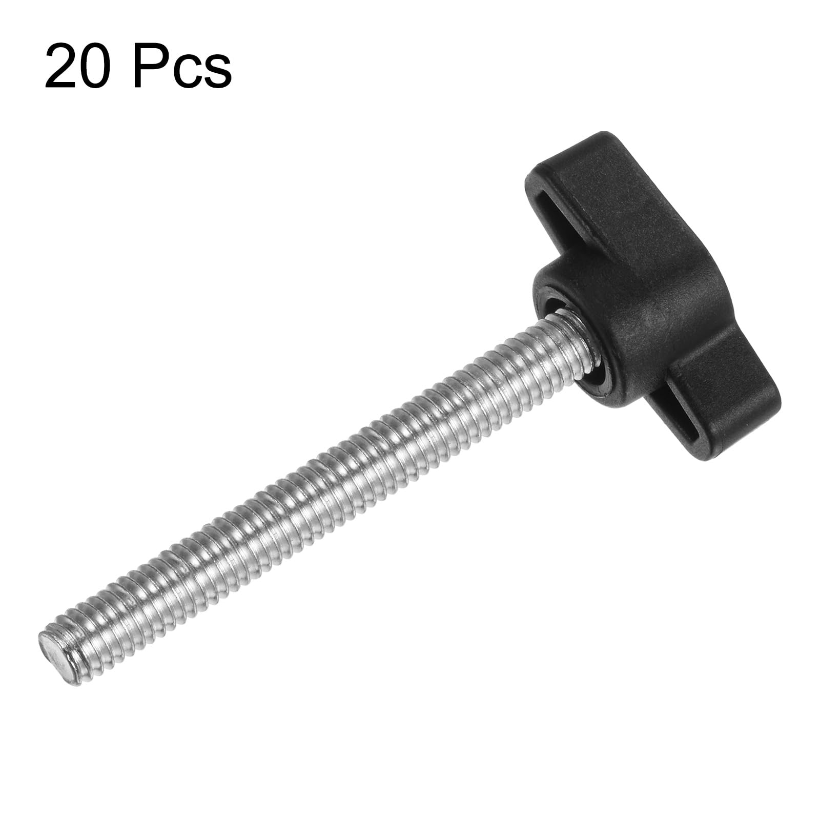 20 Pezzi Manopole A T In Plastica Nera Con Vite M6x50 Mm - Per Serraggio Manuale, Torni, Macchine Utensili
