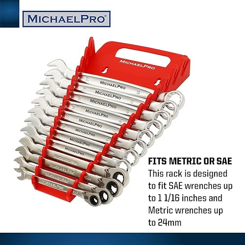 Miniatura 4 de MichaelPro Organizador de llaves de 15 piezas con mango, rojo, no magnético