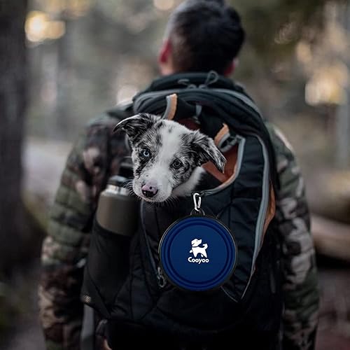 Miniatura 6 de COOYOO Cuenco plegable para perros, paquete de 2 cuencos plegables para agua para perros y gatos, plato portátil para alimentación de mascotas para