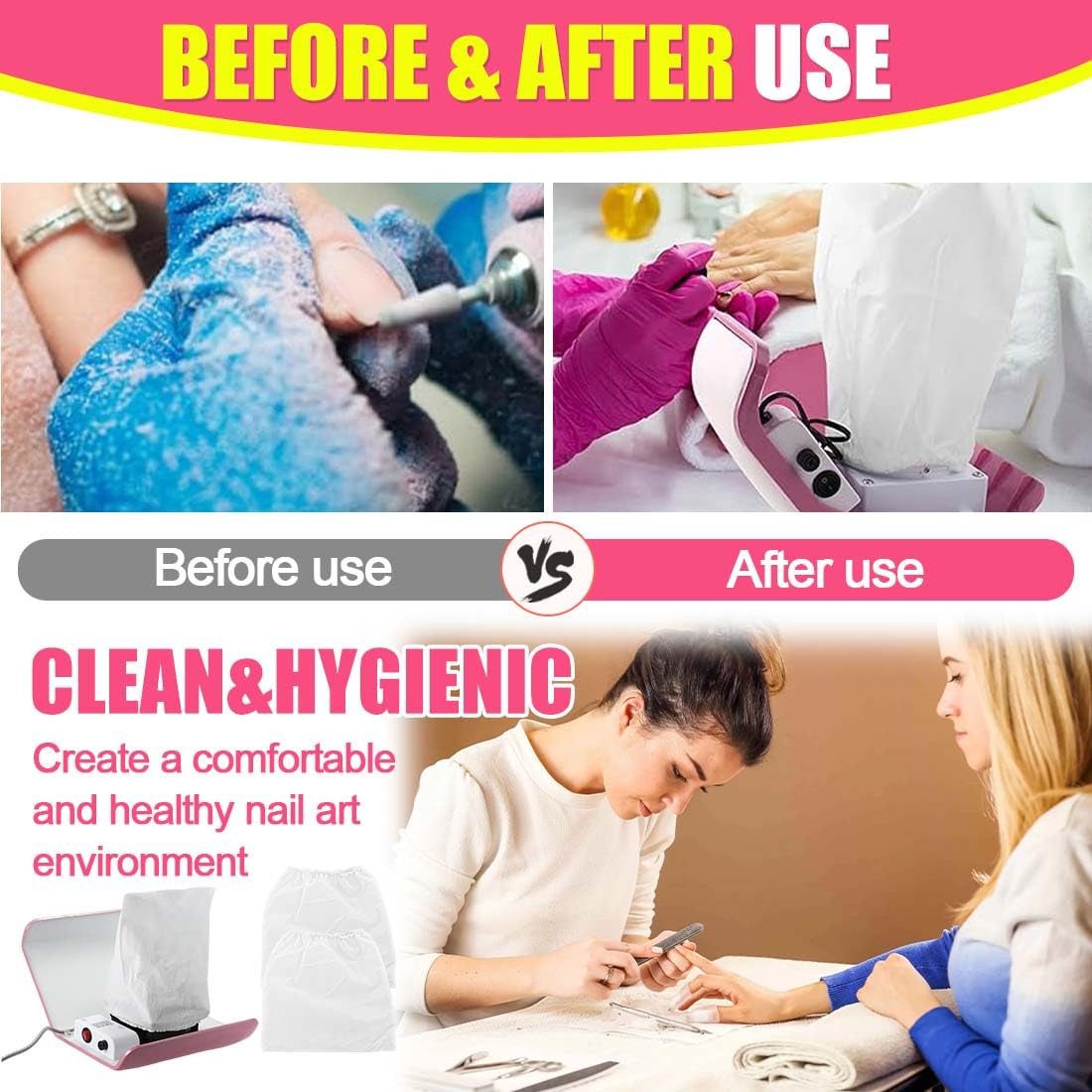 Sacchetti per Aspirapolvere Unghie, Ricambio Sacchetti Di Ricambio per Aspiratore Unghie Sacchetti Raccogli Polvere per Unghie Aspirapolvere Sacchetti per Aspiratore per Unghie per Nail Art 5 Pezzi