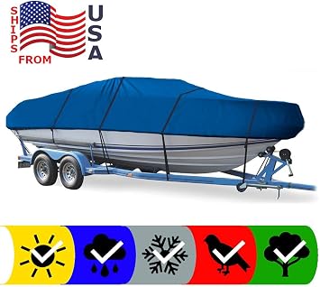 SBU Blue Boat Cover Compatible for Stratos 275 FS 1989-1991, Travel Storage Mooring