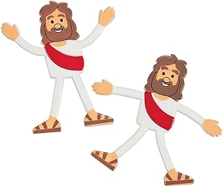 Fun Express Bendable Jesus Character Toys - 4.25" x 4" Vinyl Religious Figurines for Kids' Parties, Sunday School, and Educational Activities - 24 Pieces