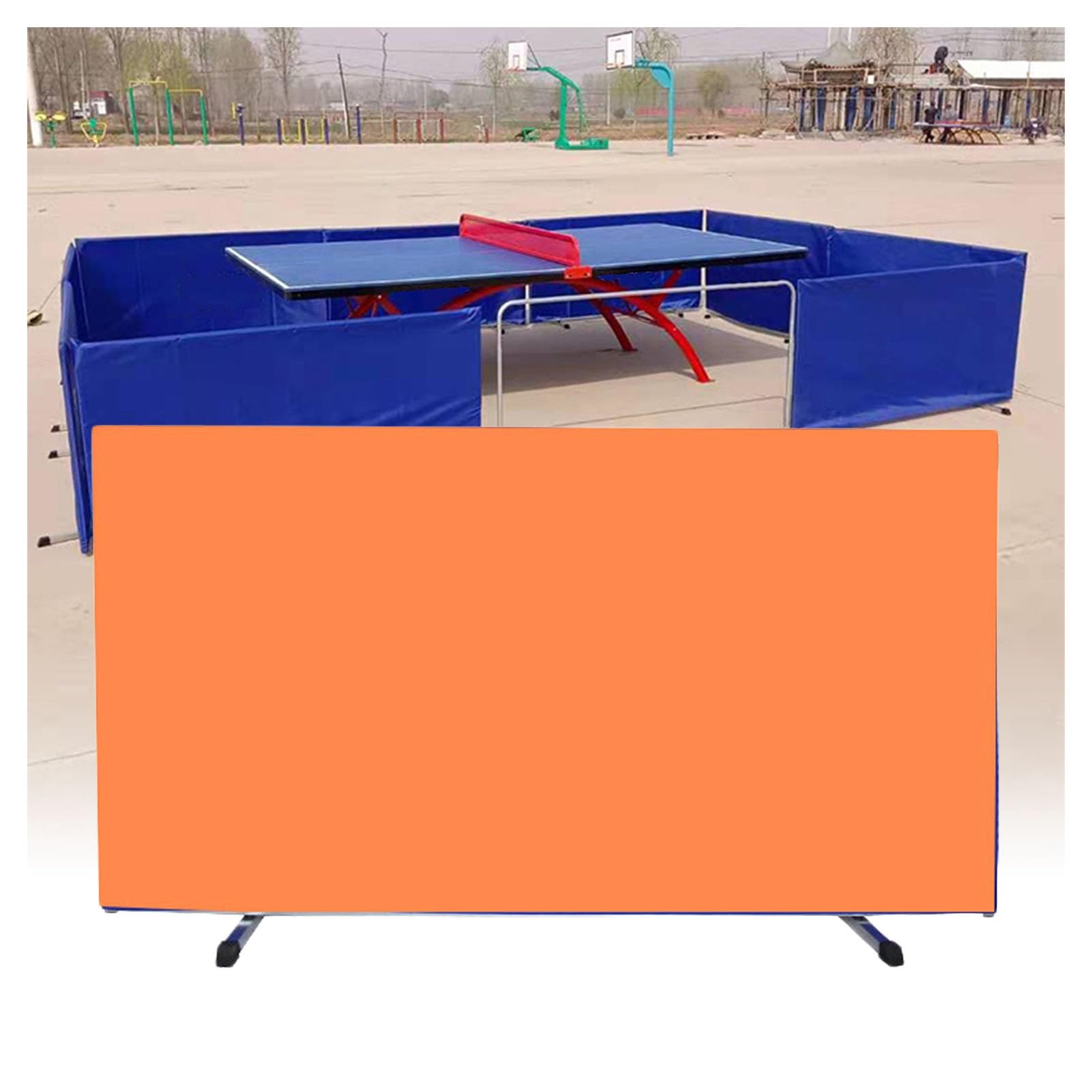 Divisorio Portatile per Tavolo da Ping Pong - Separatore per Allenamento Indoor per scuole e stadi, divisorio temporaneo Arancione (140x75 cm, 1 Pezzo)
