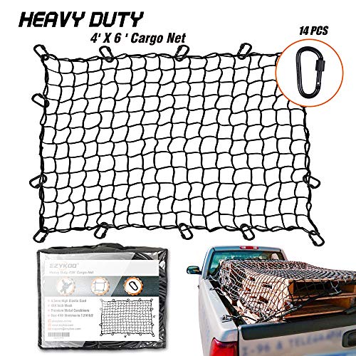 EZYKOO Truck Nets, 4' X 6' Heavy Duty Truck Bed Net, Cargo Net,Max
