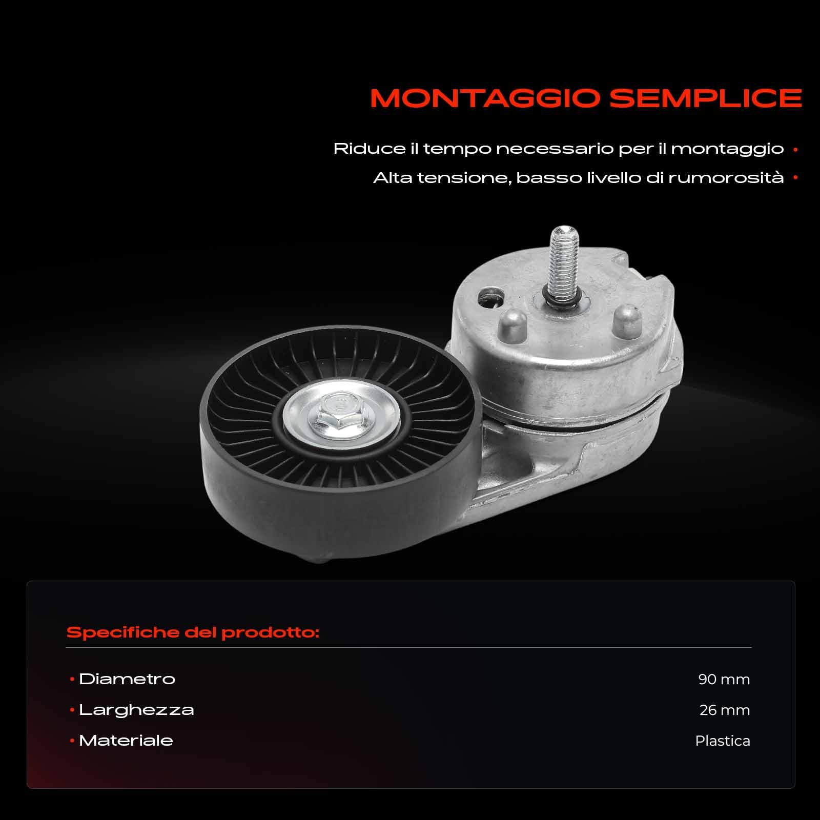 Frankberg Tendicinghia Rullo tenditore Compatibile con Rang.e Rove.r Sport L494 3.0L Rang.e Rove.r Sport L320 3.0L Discovery IV L319 3.0L Rang.e Rove.r IV L405 3.0L Discovery III L319 2.7L LR035493