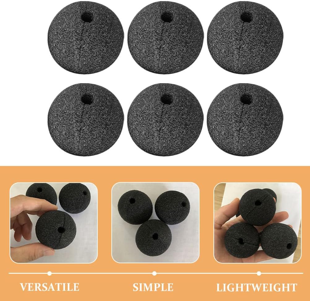 Wakauto 10pcs Foam Clown Nose Costume Accessory Black Sponge Clown Nose for Christmas Cosplay Parties, Halloween Carnival Dress Up, Stage Performances & Fun Events image 4