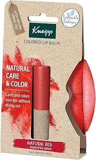 Bálsamo Labial con Color, Protector y Reparador Labial, Hidratante de Labios con Efecto Prolongado, Ingredientes Naturales, Pintalabios Color Rojo Natural Red