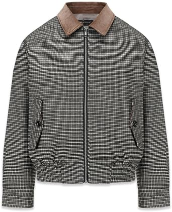 Men's Autumn Corduroy Lapel Jacket Old Money Style Houndstooth Retro Cropped Coat
