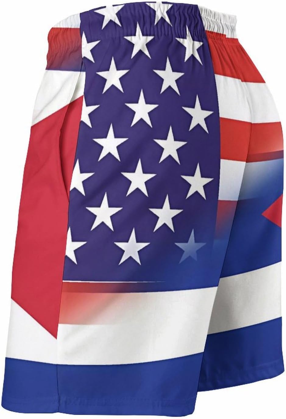 US Cuba Flag Casual Men's Swim Trunks Novelty Summer Beach Shorts Swimwear with Pocket