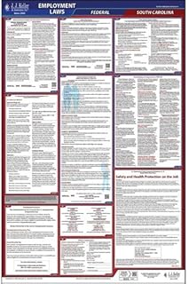 J. J. Keller & Associates, Inc. 2026 South Carolina and Federal Labor Law Poster (English, SC State) - OSHA Compliant All-in-One Laminated Poster