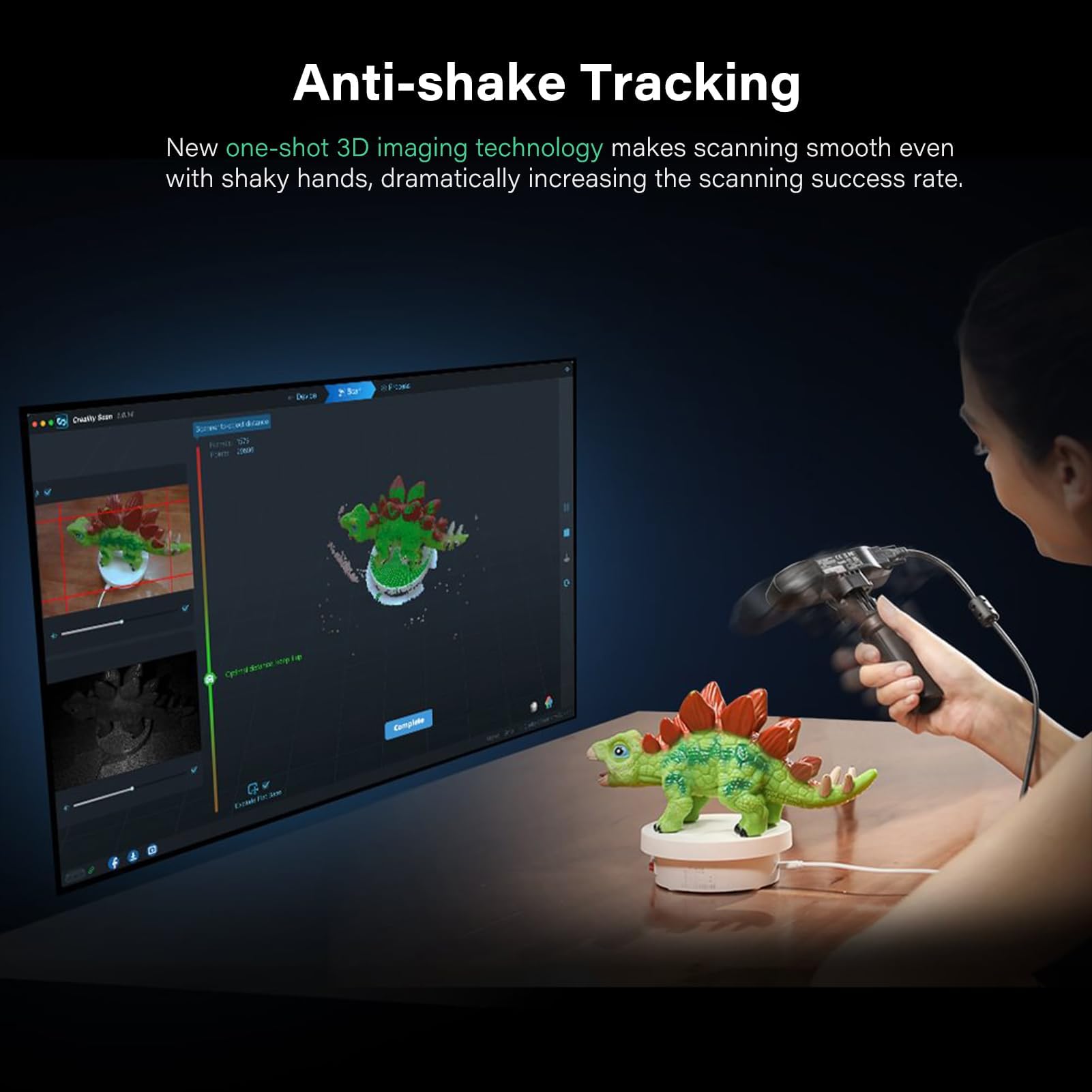 Creality Scanner CR-Scan Ferret Pro 3D per stampante 3D, scansione manuale 3D, scansione anti-shake track, scansione Wifi6, precisione 0,1 mm, colore pieno a 24 bit per telefono Android iOS, PC Mac