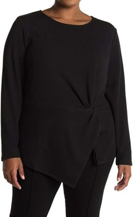 RACHEL Rachel Roy Womens Knit Top Val Knot Front Blouse Black XS