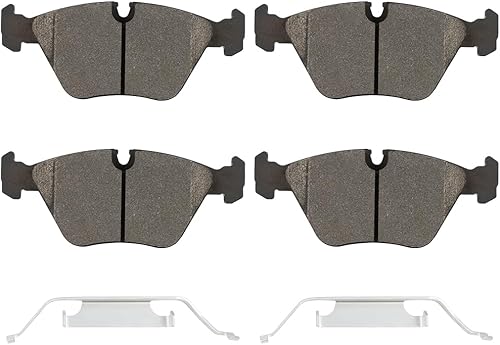 SCITOO Juego de pastillas de freno de cerámica delanteras D946 para BMW 330Ci 2001-2006, BMW 330i 2001-2005, BMW 330xi 2001-2005, BMW M3 2005-2006,