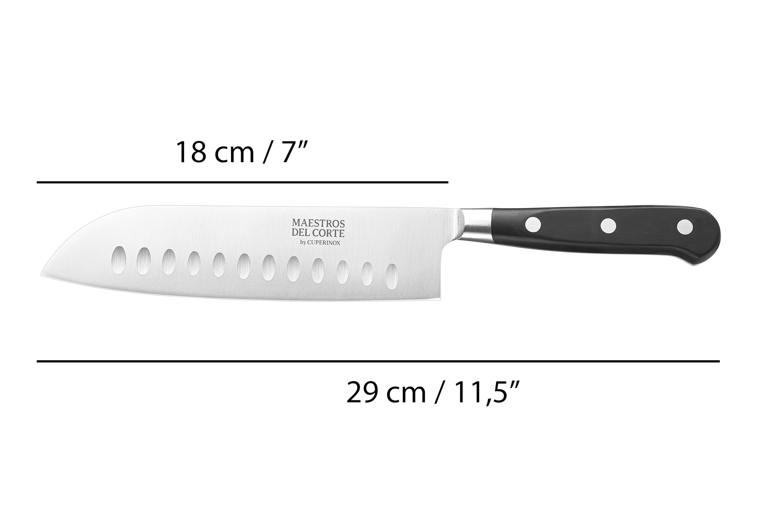Estuche de Cuchillos Profesionales de Cocina 4 Piezas Acero Inoxidable Chef 20 cm Santoku 18 cm