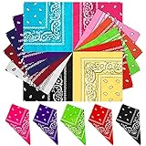 Custry 12pcs Bandana Assorted Paisley Unisex Novelty Print Head Wrap Scarf Wristband, bandanas for w