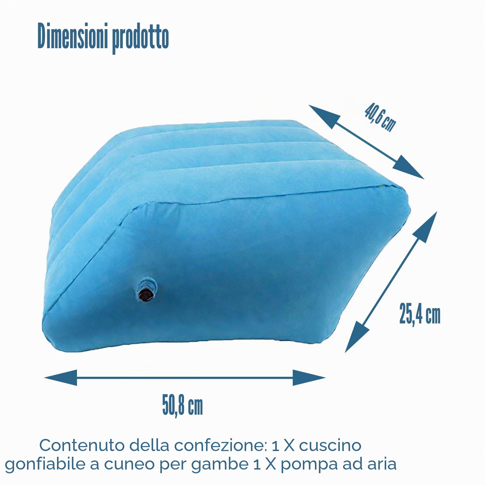 Cuscino gonfiabile a cuneo per l'altezza della gamba - cuscino di sgabello di sostegno della gamba per gli anziani gonfiori in letto Sollievo dal dolore della circolazione, 20 "x 16" x 10", Set di 1