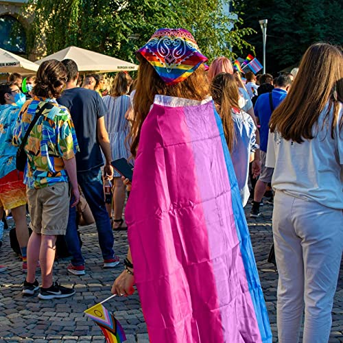 2 Pcs Pride Flag, 3X5 Ft Bisexual Pride Flag Cape, Outdoor Hangable Wearable Lgbt Flag With Rope And Grommets, Rainbow Pride Month Banner For Pride Parades Supplies Lgbt Pride Parties Decorations #TOP6