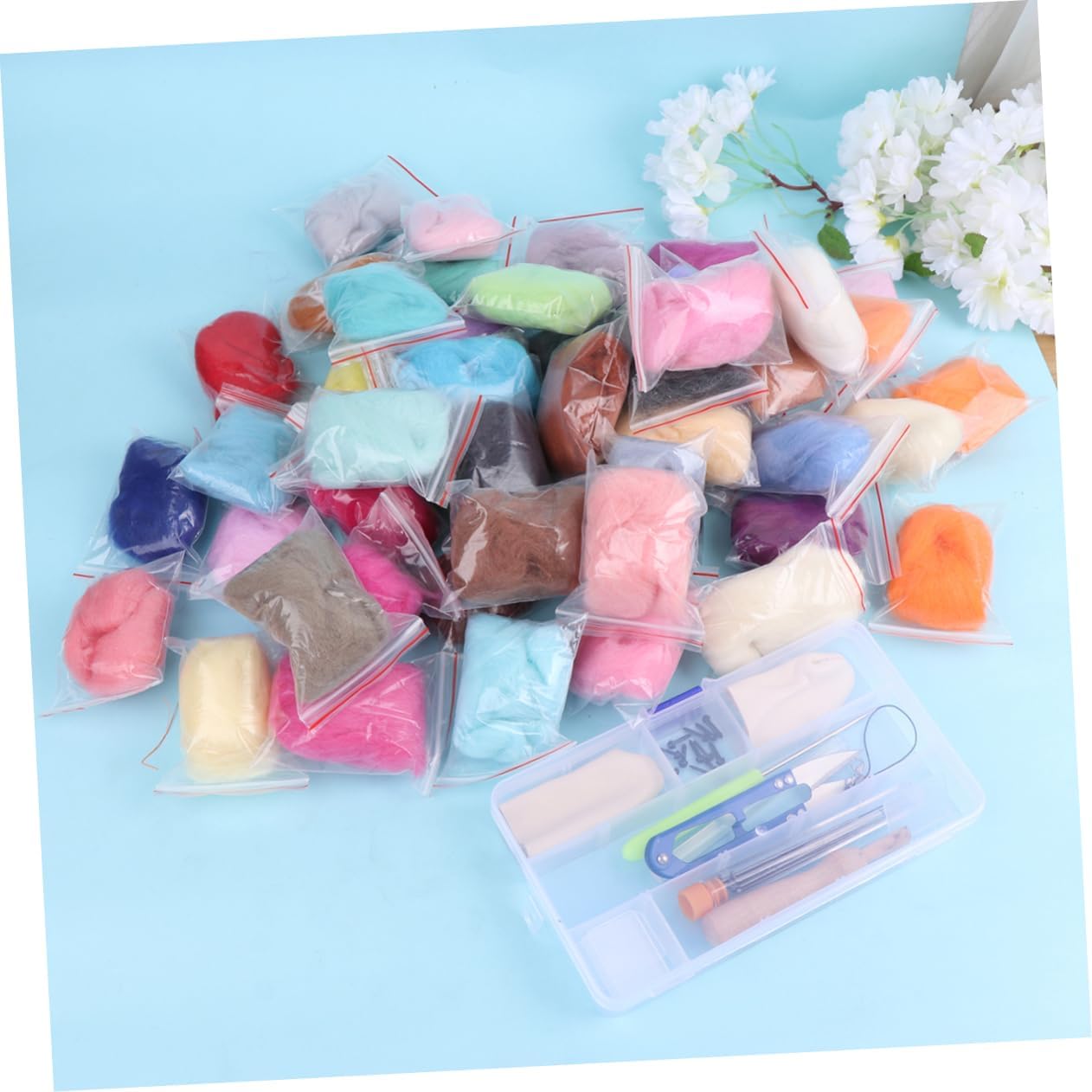 TOPPERFUN Complete Felting Needle Kit Hand Carders for Wool Roving Felt Projects
