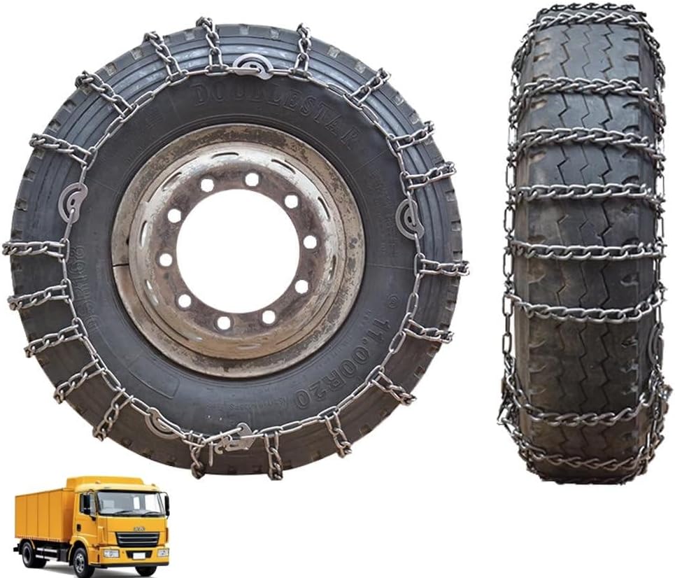 9mm Set of 2 Snow Tire Chains for Car SUV Pickup Trucks Van Trucks ATV Semi Trucks Light Truck in Snow, Ice, Sand and Mud 275/80R22.5 9mm 8.25-20