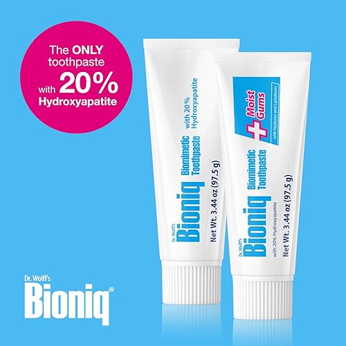 Miniatura 9 de Bioniq Pasta dental clásica sin flúor con 20% de hidroxiapatita, clínicamente probada para dientes sensibles, esmalte experto y cuidado de las