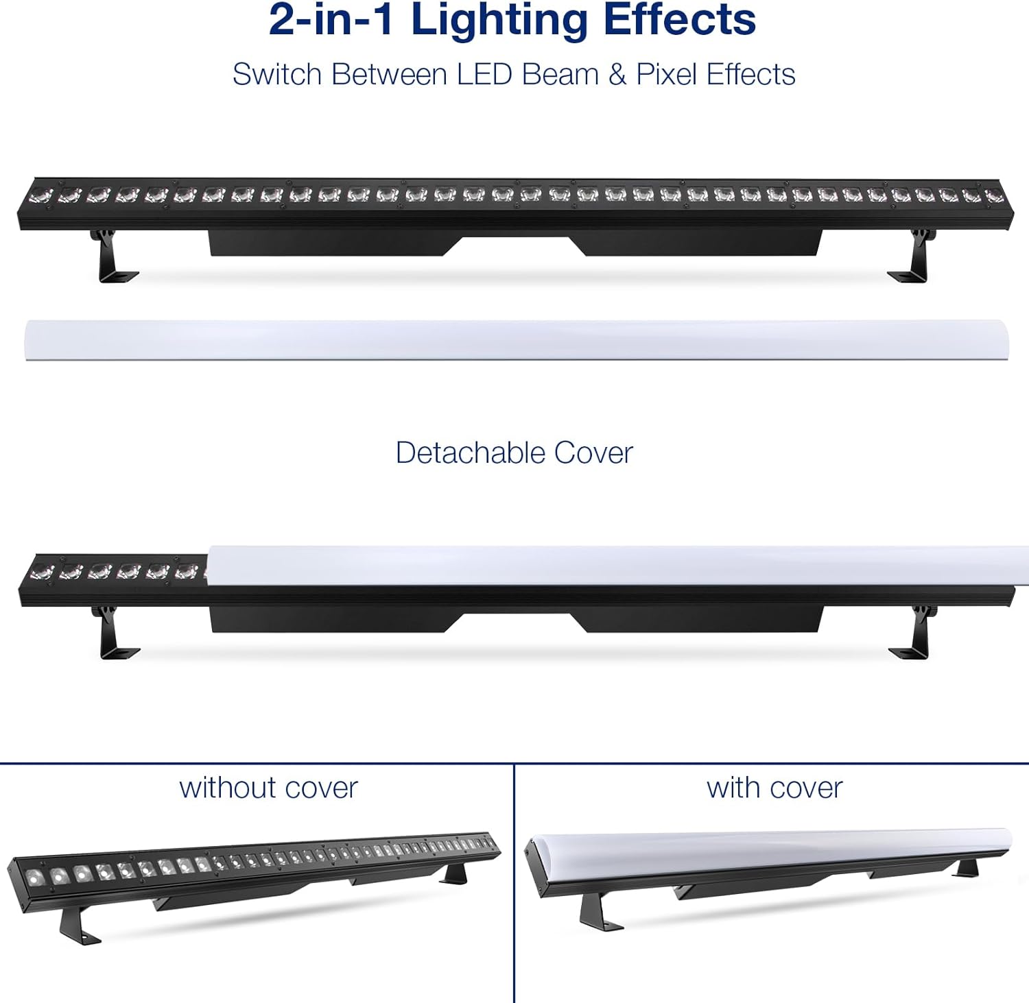LED Stage Wash Light Bar - OPPSK 120W 36LEDs RGBW DMX Light Bar with Detachable Cover Chasing Function 41 Static Colors & 56 Shows LED Beam Light for Wedding Church DJ Live Events Stage Lighting