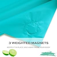 Vista 3 de Aqua Blue cortina de plástico para la ducha o forro, 72x72 pulgadas, cortina interior de baño de plástico azul teñido ligera con agujeros con ojales