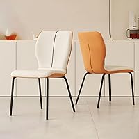 Vista 11 de Kitchen Dining Chairs Set of 2/4, Room Chairs with Metal Legs,Heavy Duty Leather Dining Room Chairs for Home Office, Bedroom,Living Room(Orange and