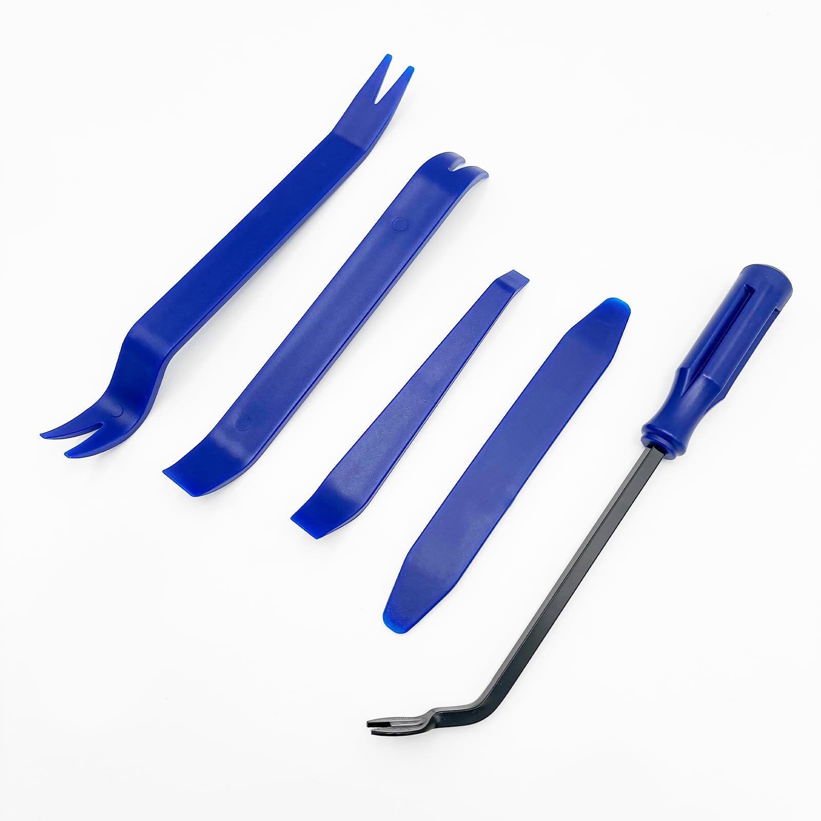 5 PCS Auto Trim Removal Tool Kit, No Scratch Plastic Pry Tool Set for Panel & Audio Dashboard Dismantle, Vehicle Audio Dash Window Molding Remover Tool, Car Accessories (Blue)