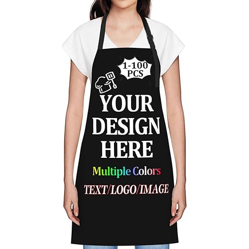 Custom Apron For Men Women with Your Text Logo Image Personalized Chef & Grilling Aprons 1-100 PCS For Gifts