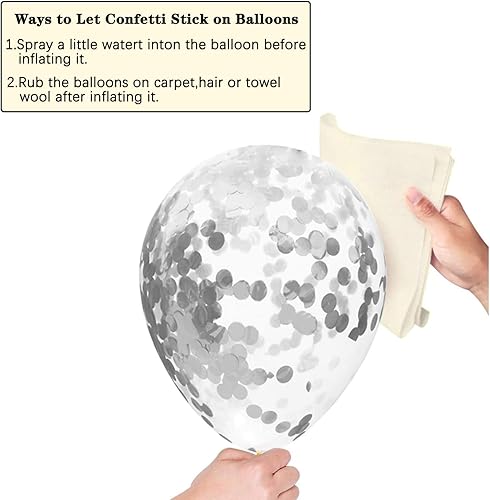 Miniatura 2 de Kit de arco de guirnalda de globos, confeti metálico, cromado, plateado, globos blancos y negros, 82 piezas para cuenta regresiva, cumpleaños, Año