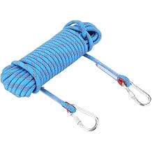 Foot Paracord, 12mm Heavy Duty Paracord Lightweight Camping Rope Panchute Corad Lanyard with Carabiner Climbing Rope 10m 20m Tent Rope for Outdoor Activities 20m