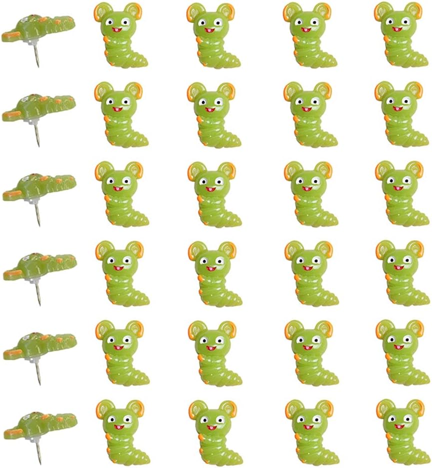 Duolai 30pcs Thumbtack Funny Green Insect Resin Thumb