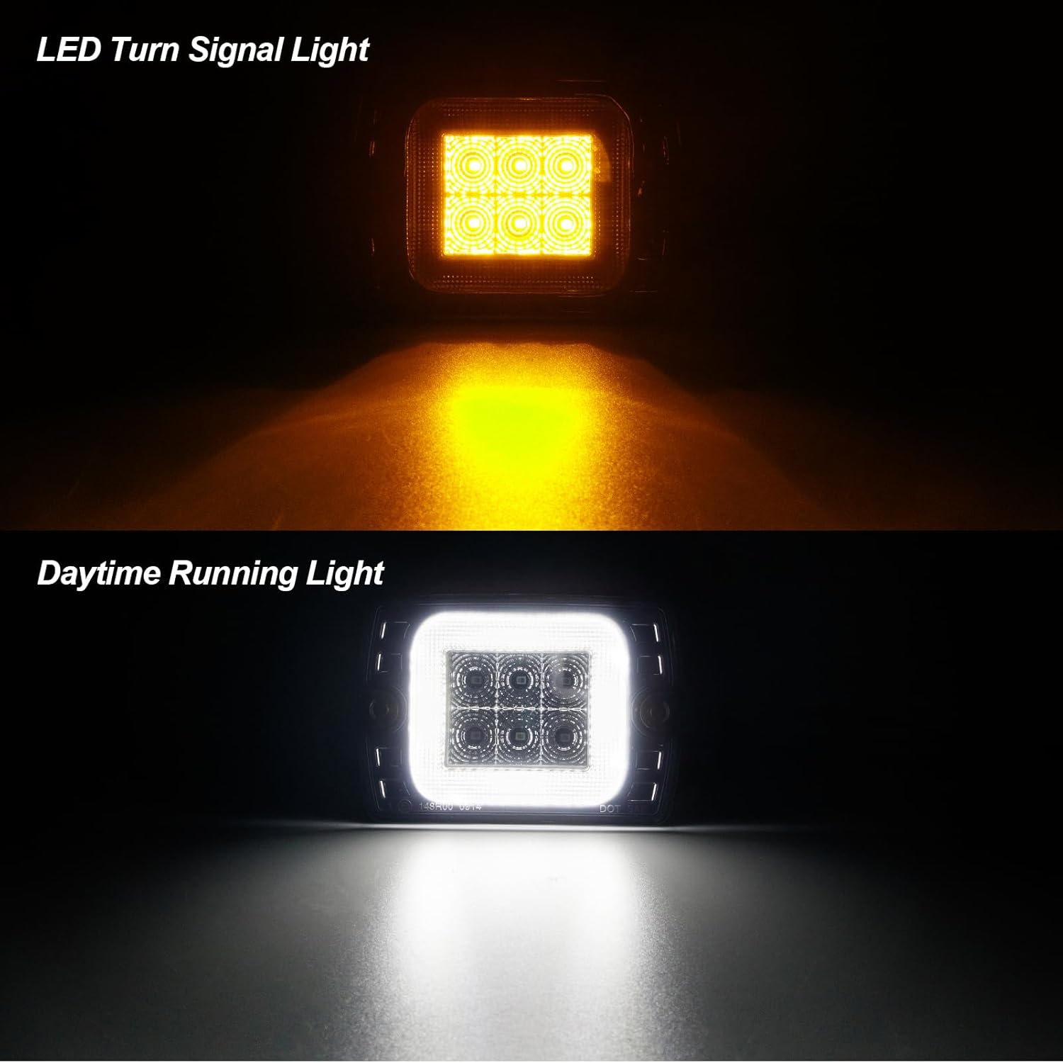 LED Front Corner Marker Light Compatible With1987-1995 Wrangler YJ Amber Turn Signal Light, White Daytime Running Light 2PCS Smoke Lens