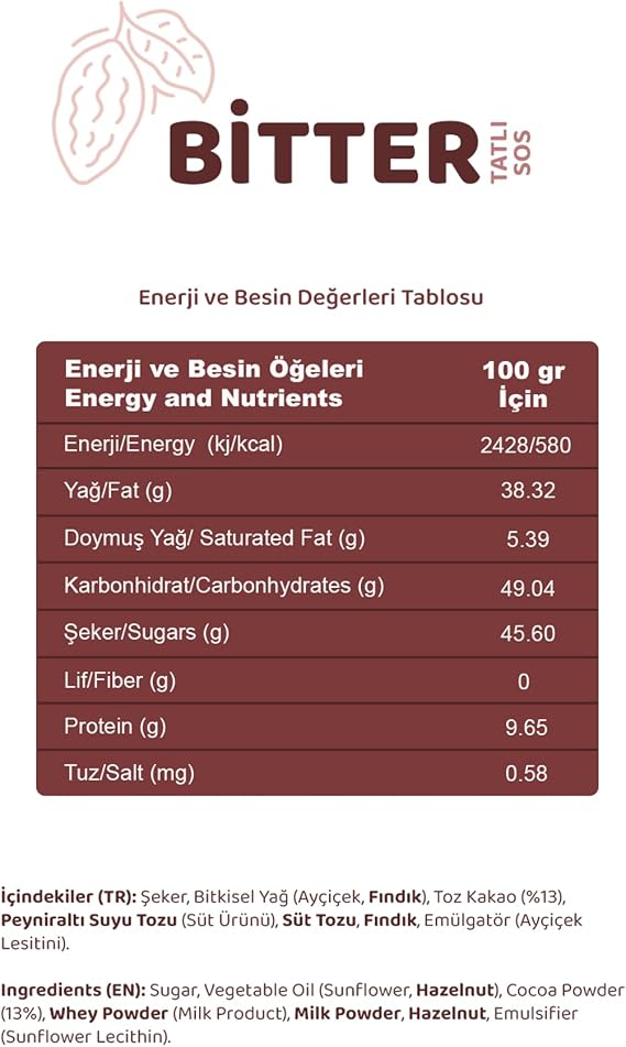 Melwiss Chocolate Bitter Tatlı Sos 330 g – Akışkan kıvamlı Waffle, Pankek, Krep, Dondurma, Kahve ve Tatlılar için Pratik Sıkılabilir Sos