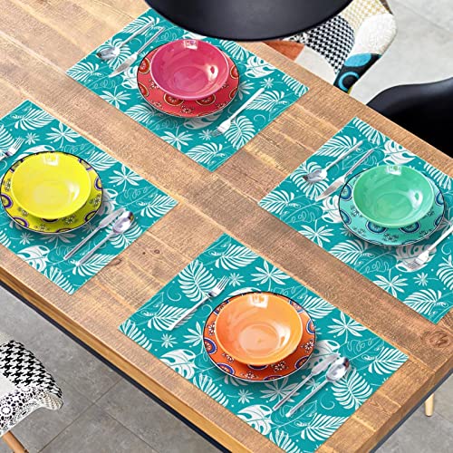 Set de table feuille tropicale de qualité supérieure résistant à la chaleur - 8