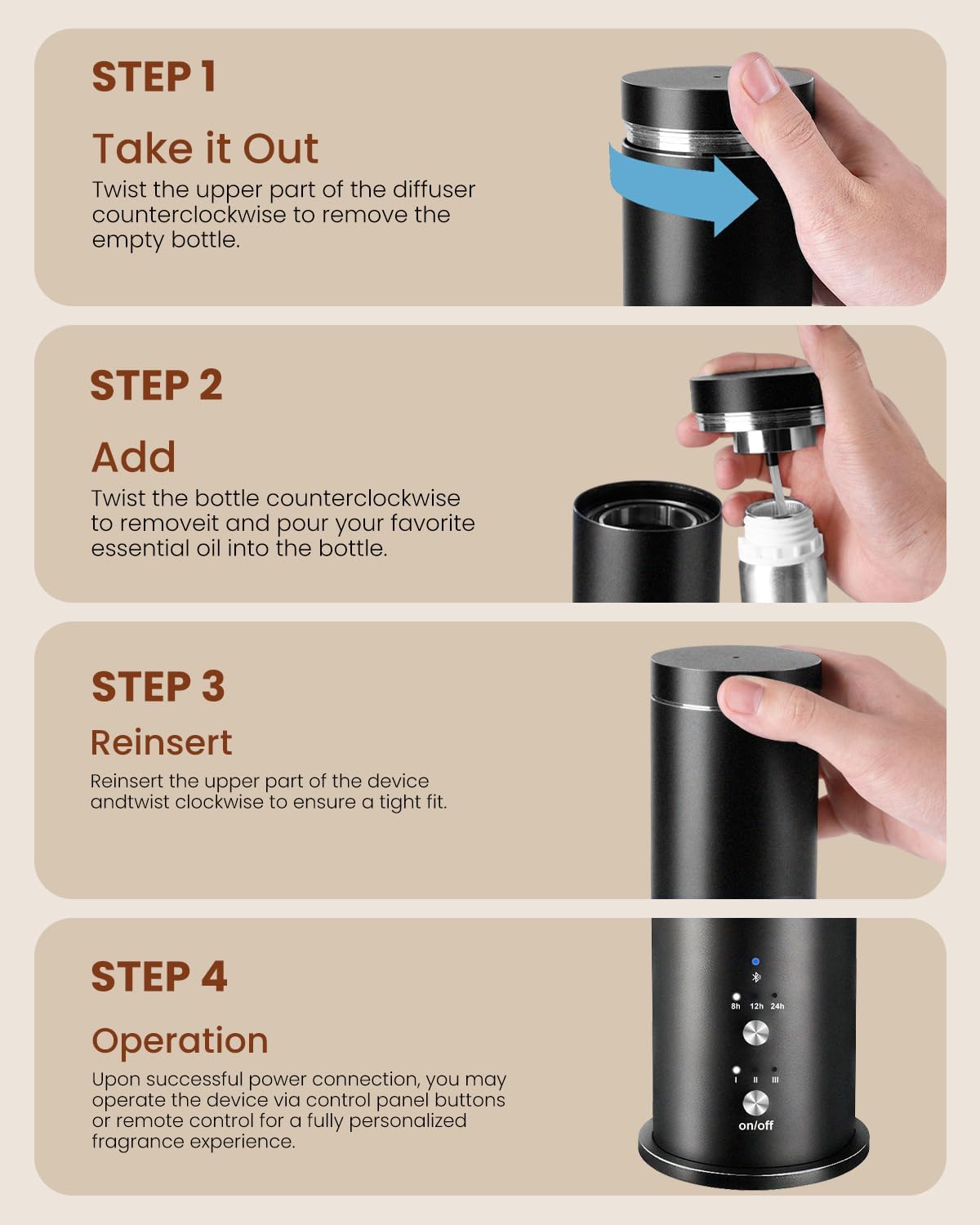 Waterless Essential Oil Diffuser for Large Room, 1000 Sq Ft Coverage, Scent Diffuser for Home, Office, Hotel and Spas - Aromatherapy Diffuser Fragrance Oil Machine, Remote Control, Timer, Black